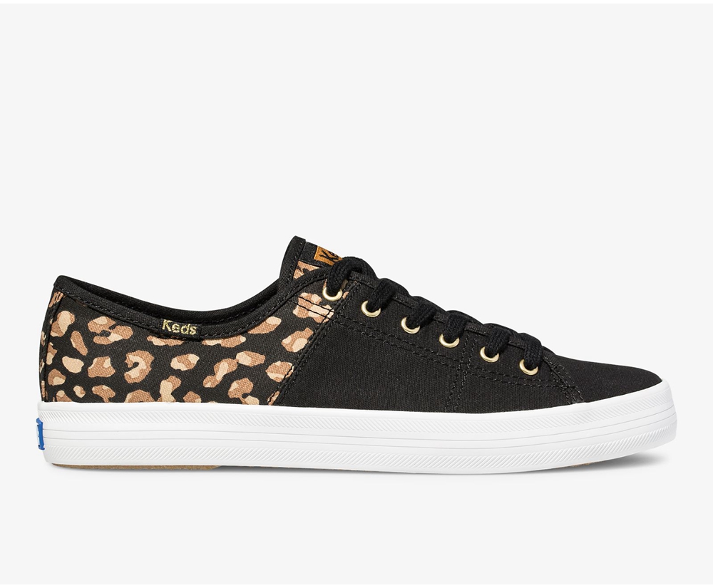 Keds Sneaker Damen Schwarz/Braun - Kickstart 50/50 Leopard. - NEH-425678